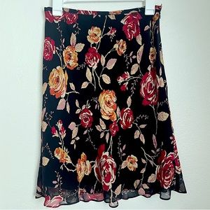 Ann Taylor Floral Silk Skirt